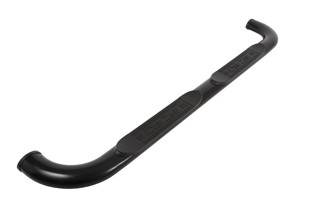 DZ372529 – DEE ZEE Nerf Bar, With Step Pads 4 Inch Oval Bent Powder Coated Black Steel Without End Caps Frame Body Mo...